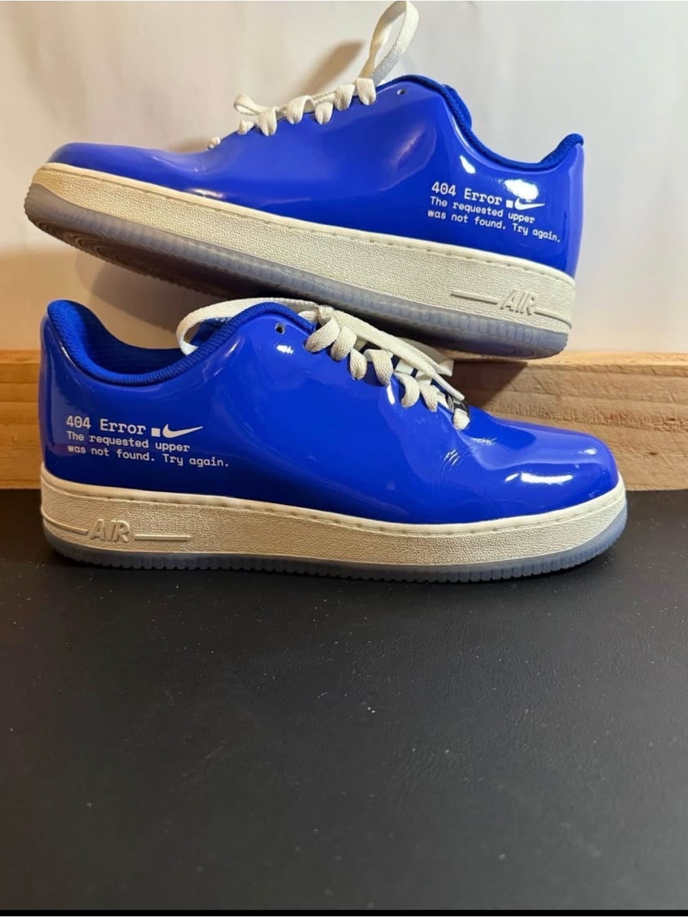 Nike Glossy Royal Blue Low-Top Sneakers with White Laces